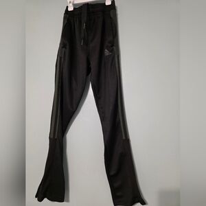 adidas Black Track Pants with Olive Side Stripes